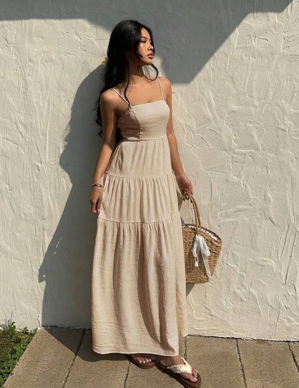 785-0197c1f2-81c0-7385-9a3a-e1ad56a07187.jpg Vestido largo color crema - Imagen 1