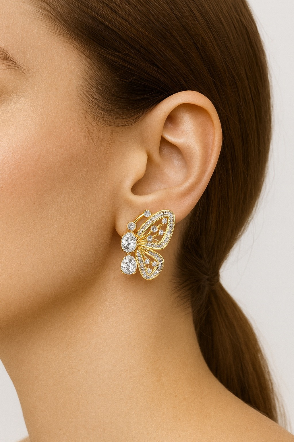 785-0198676c-0c0d-74c9-9d89-fccfd85c736f.jpg Aretes Mariposa Rodio Dorados - Imagen 1