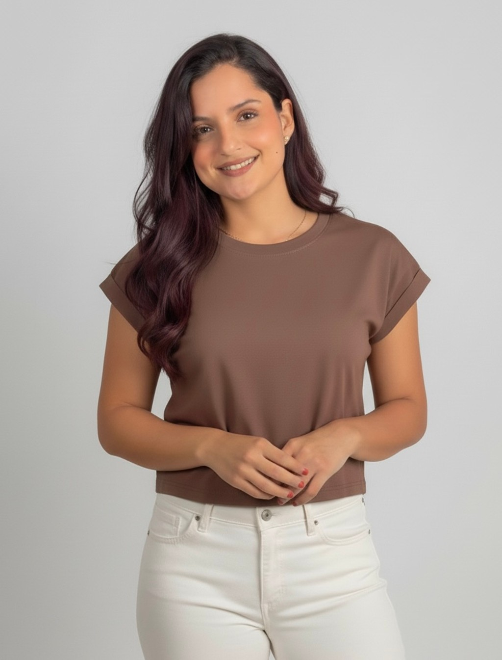 785-01995fd4-d2ad-74fa-8281-b755efdf2c61.jpg Blusa básica café - Imagen 1