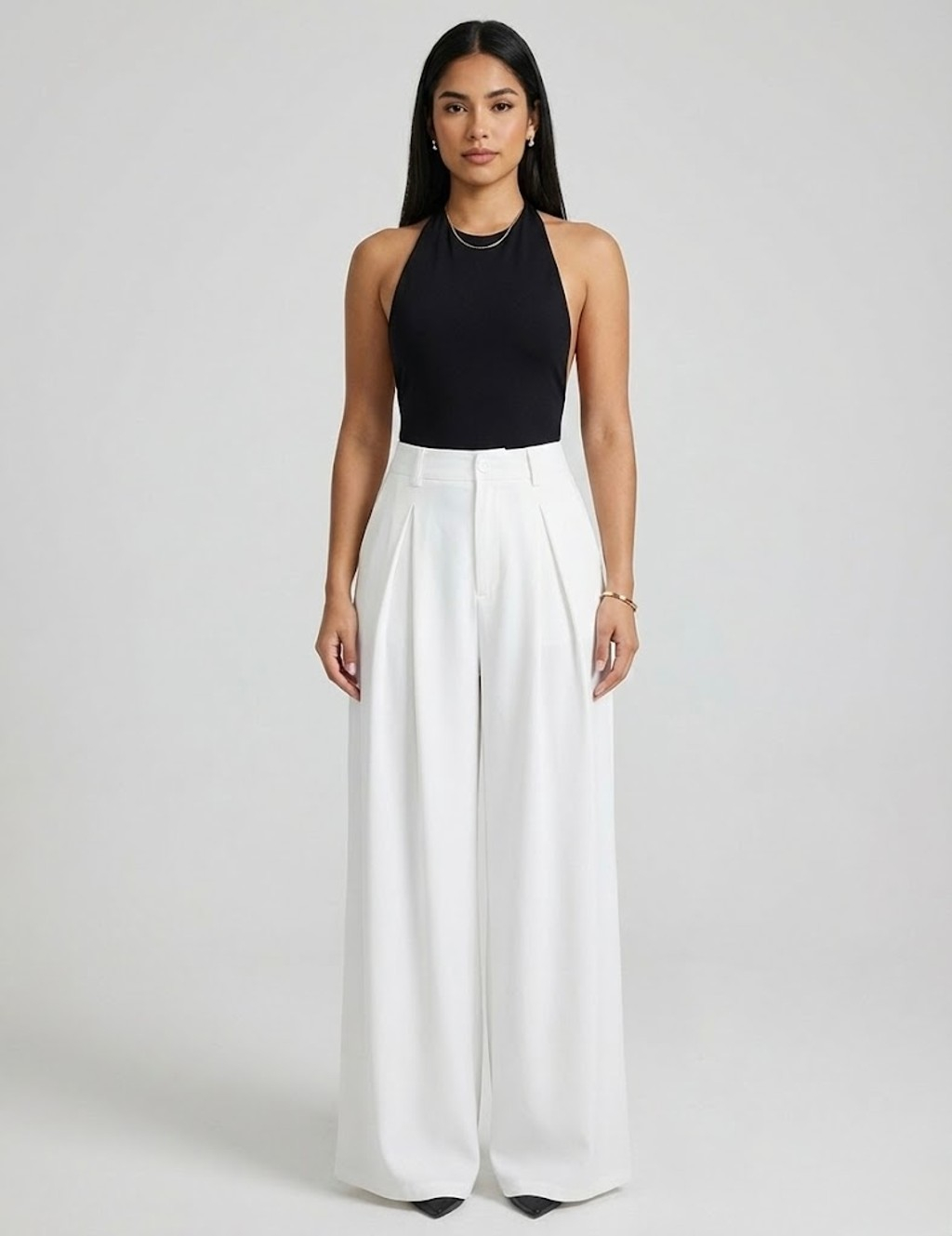 785-019b04a9-c267-719d-b4ff-af10102db3ab.jpg Pantalon tipo palazo blanco - Imagen 1
