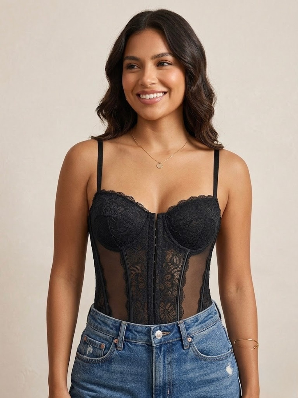 785-019da94a-cbca-72d7-aa3c-04118054a272.jpg Corset de encaje negro - Imagen 1